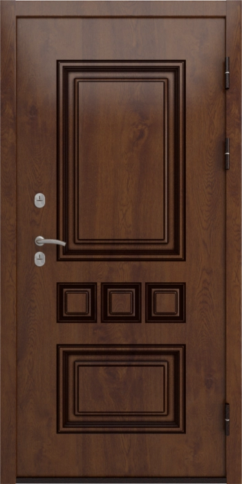 Входная дверь Аура Алиса (16мм, ПВХ ясень белый, зеркало) внешняя сторона